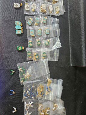 55 Pc Pendant Lot Tree of Life Moon Anchor Gold Tone Bulk